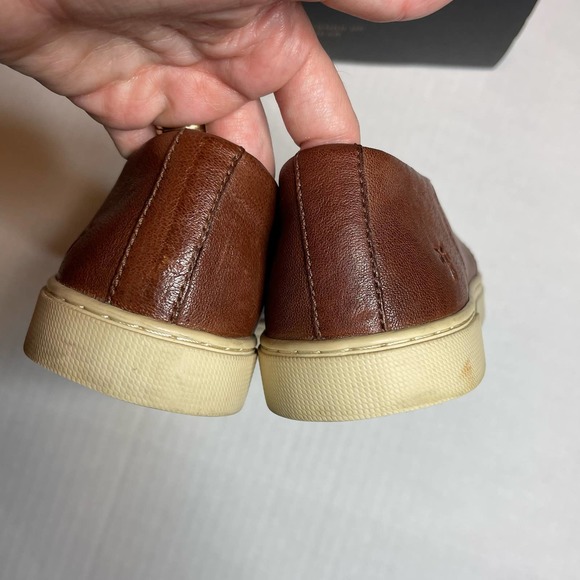 Frye Cognac Brown Gemma Cap Slip-On Sneaker Womens Size 8 M - Picture 8 of 9
